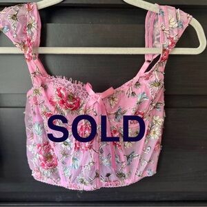 Victoria's Secret Pink Floral Lace-Trim Camisole